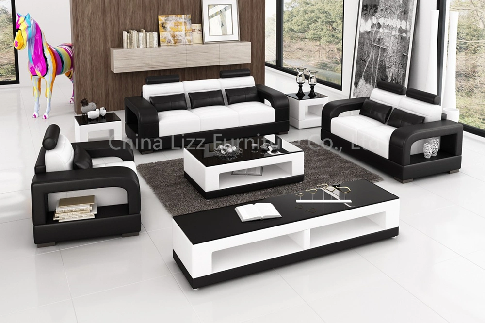 Modern Home Leisure Furniture Genuine Leather Sofa Set