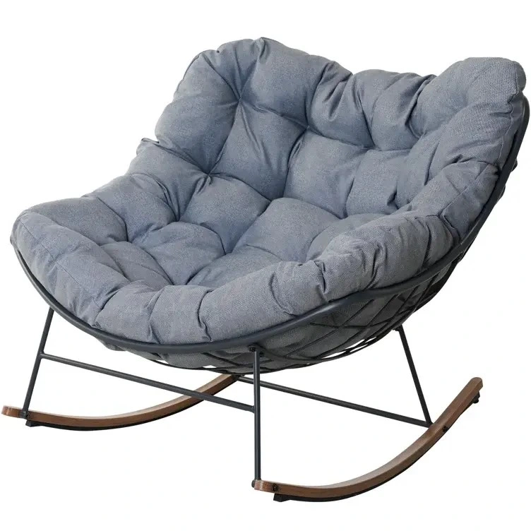 Comfortable Rattan Rocking Chair Natural Rattan Chair with Cushion Lounge Chair