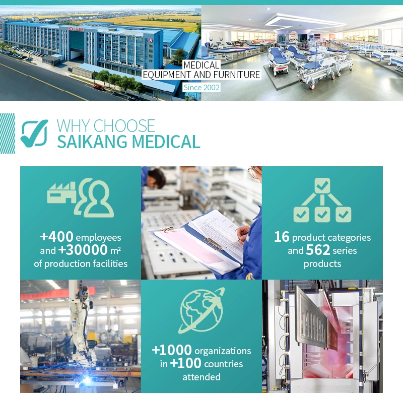 A2K Saikang Wholesale Movable Metal 2 Cranks 2 Function Adjustable Manual Medical Hospital Bed