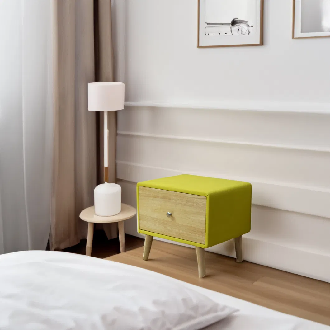 Huayang Simple Modern Furniture Light Luxury Nordic Leather Art Nightstand