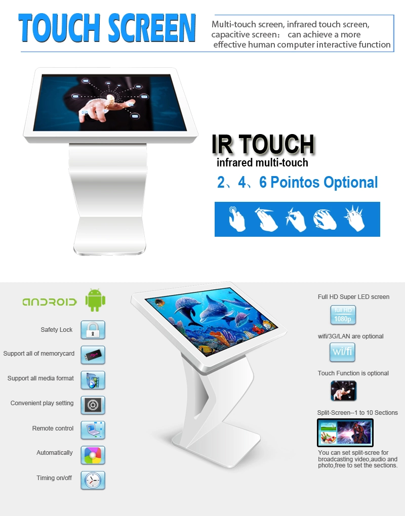 Interactive 32 Inch Touch Screen Table Game Coffee Table LCD Advertising Player