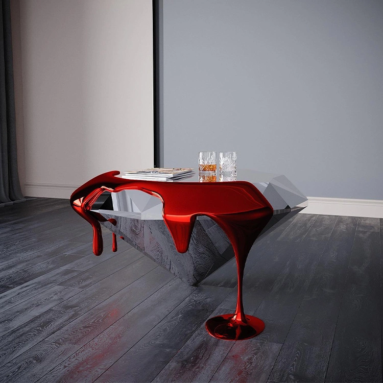 Fiberglass Diamond Low Table for Home Living Room