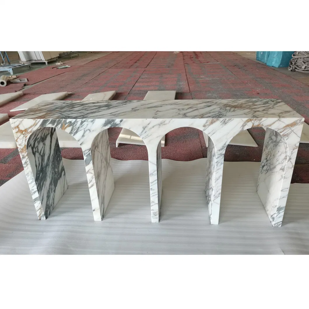 Nordic Modern Living Room Sofa Bedroom Entry Long Arch Design Lounge Table Calacatta Viola Console Table