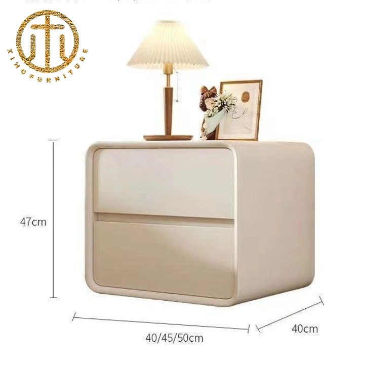 Minimalist Solid Wood Cream Style Bedroom Bedside Table Furniture