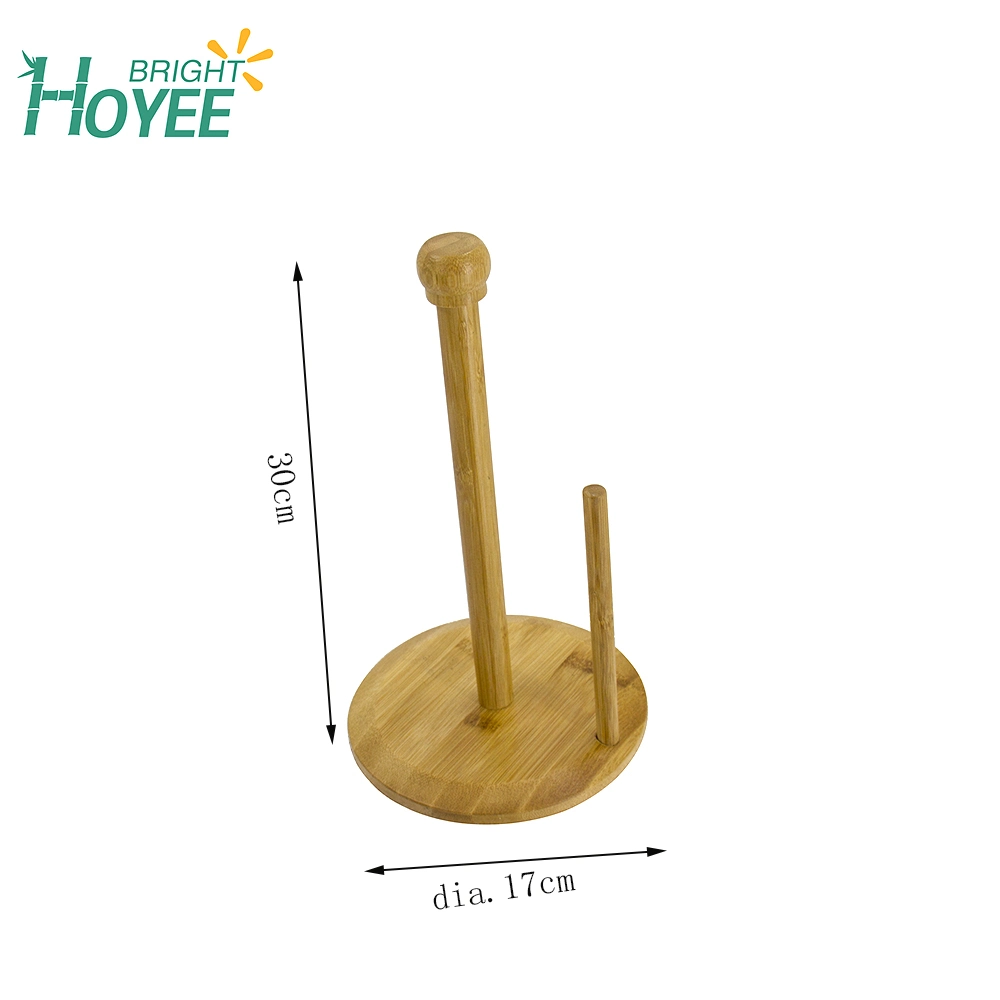 Durable Bamboo Paper Towel Holder Napkin Holder for Kitchen and Living Room