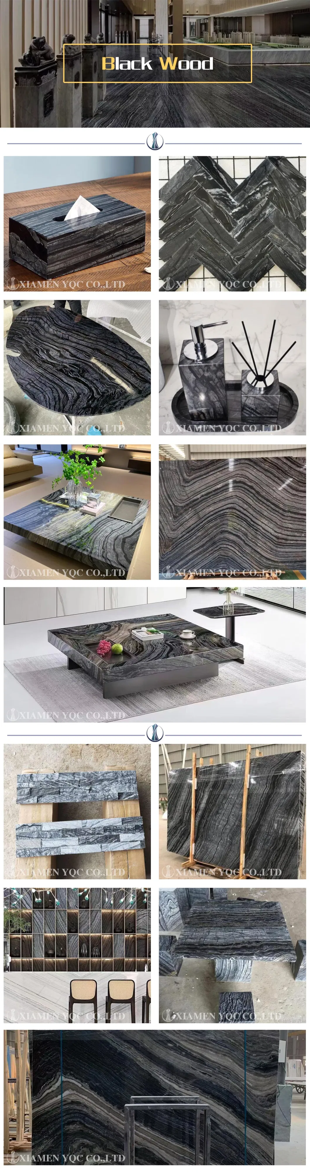 Round/Square/Rectangular Black Wood Marble Stone Dining/Coffee Table/Side Table/Console Table/End Table for Hotel Home Bedroom TV Stand Living Room