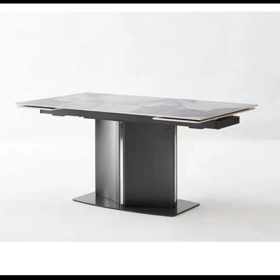 Modern Luxury Style Rectangle Ceramic Top Metal Base Office Hotel Living Room Bedroom Dining Table