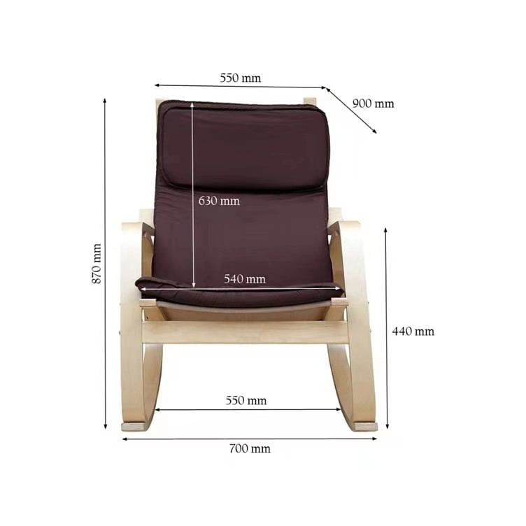 Factory Wholesale Durable Ergonomic Lounge Modern Chair Leisure Rocking Chair with Armrest and Removable Cushion