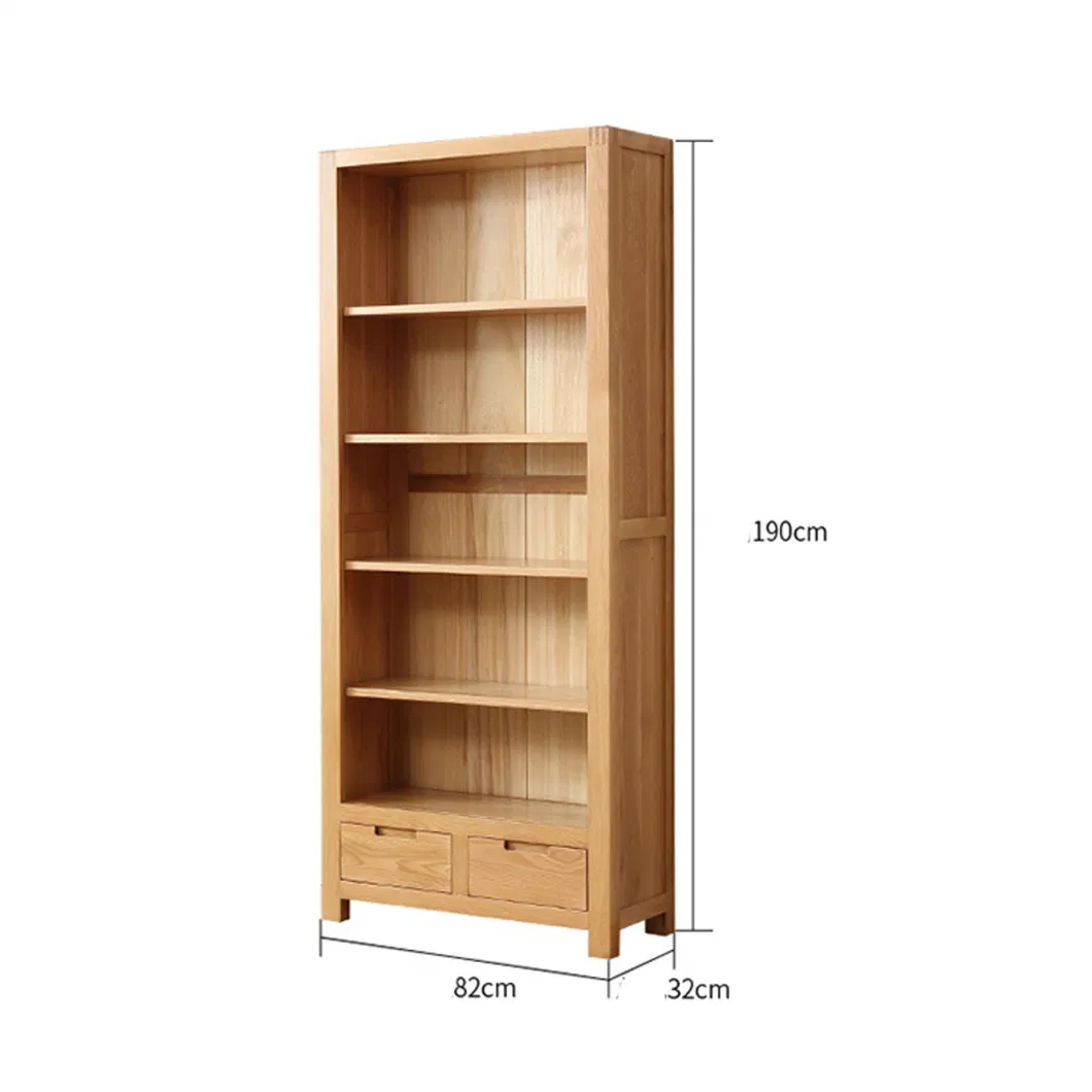 Home Furniture Study Room Solid Oak Wood Book Organizer Display Bookshelf Book Case Simple Modern Style Bookshelf