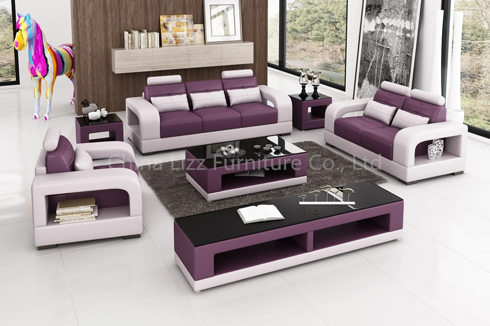 Modern Home Leisure Furniture Genuine Leather Sofa Set