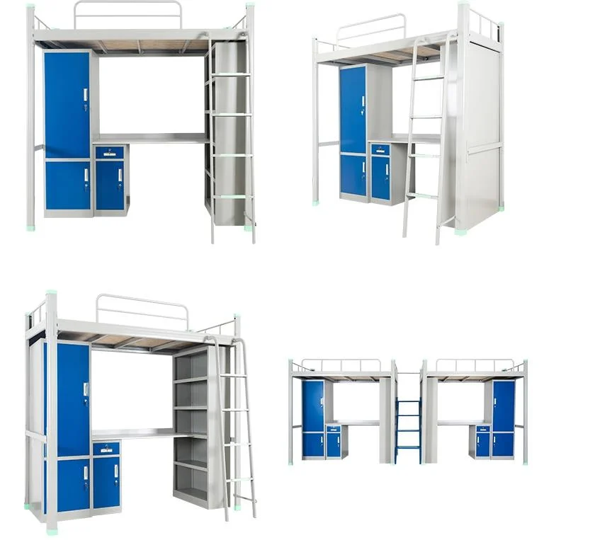 Twin Over Twin Bunk Bed, Convertible Dorm Loft Bed with Desk and Storage Drawers for Kids Teens
