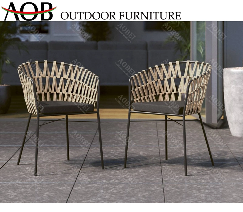 Modern Customized Outdoor Garden Patio Home Hotel Restaurant Hospitality Project Rope Dining Chair Furniture