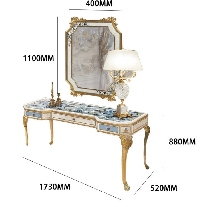 Royal European Style Home Furniture Set Bedroom Vanity Wooden Furniture Dressing Table