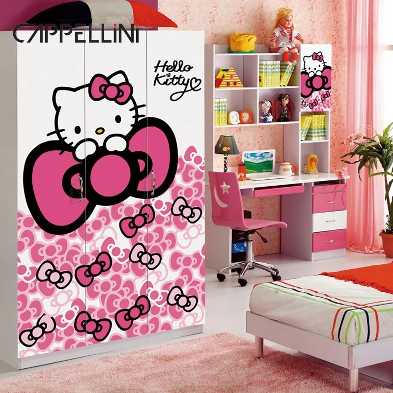 Cappellini Factory Wholesale Children Bed Girl Room Wooden Pink Princess Bed Sets Bedroom Furniture for Kids