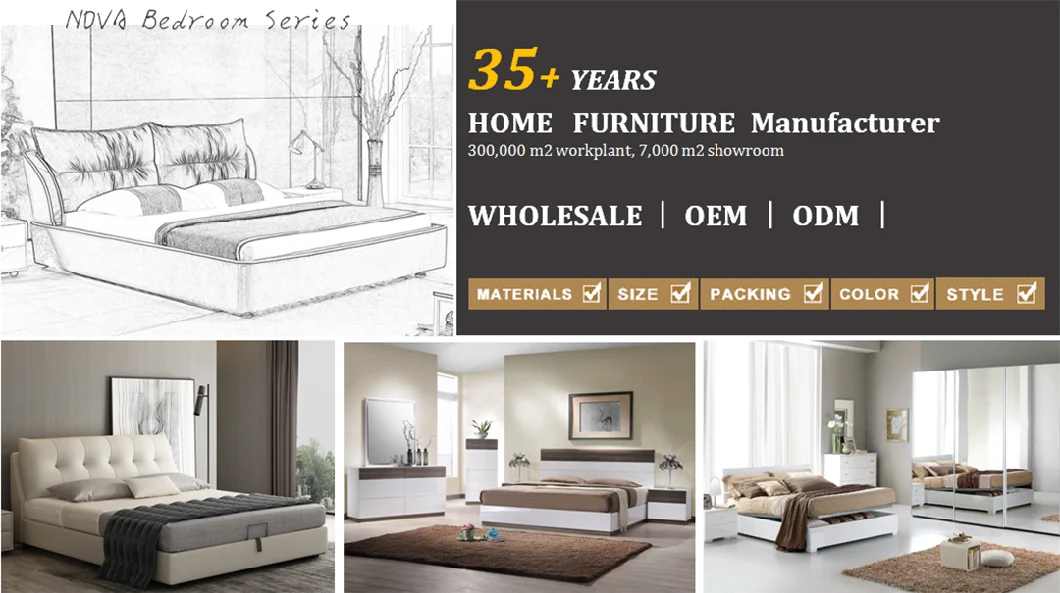 High Quality Modern Furniture European Design Wood High Gloss Home Bedroom Furniture