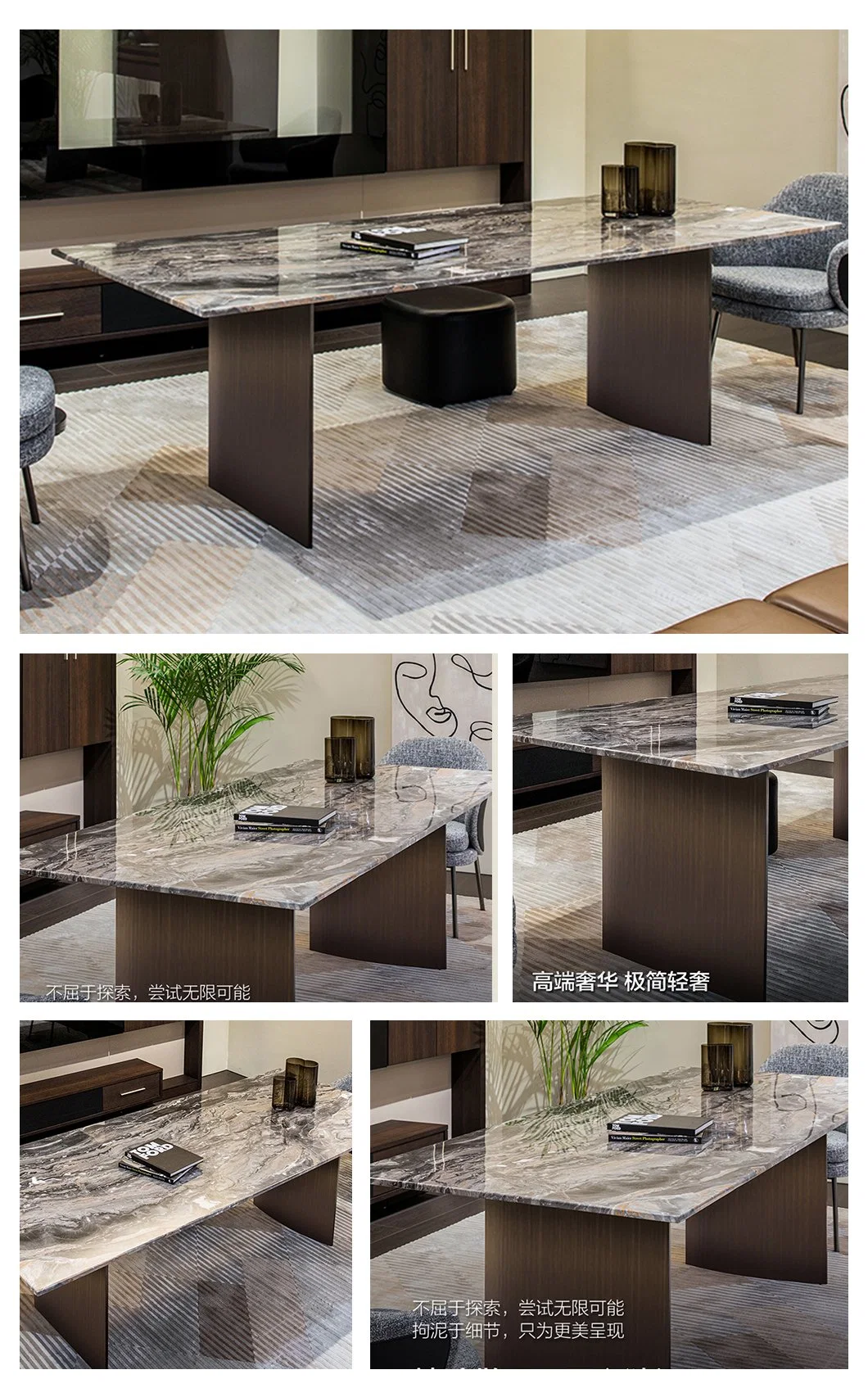 Morden Furniture Sintered Stone Table and Chairs Dining Set Home Furniture