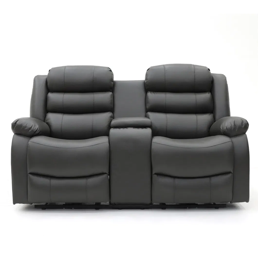 Geeksofa 3+2+1 Modern Air Leather Power Electric Motion Recliner Sofa Set with Console and Massage for Living Room Furniture