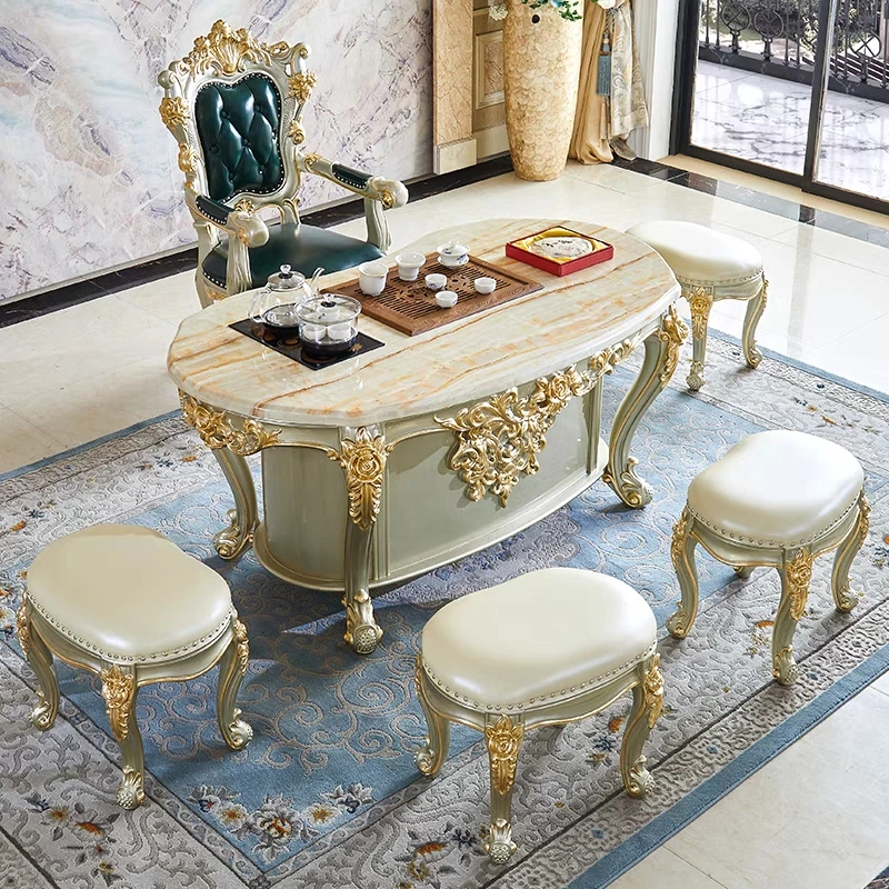 Royal European Style Home Furniture Set Bedroom Vanity Wooden Furniture Dressing Table