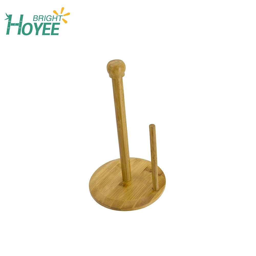 Durable Bamboo Paper Towel Holder Napkin Holder for Kitchen and Living Room