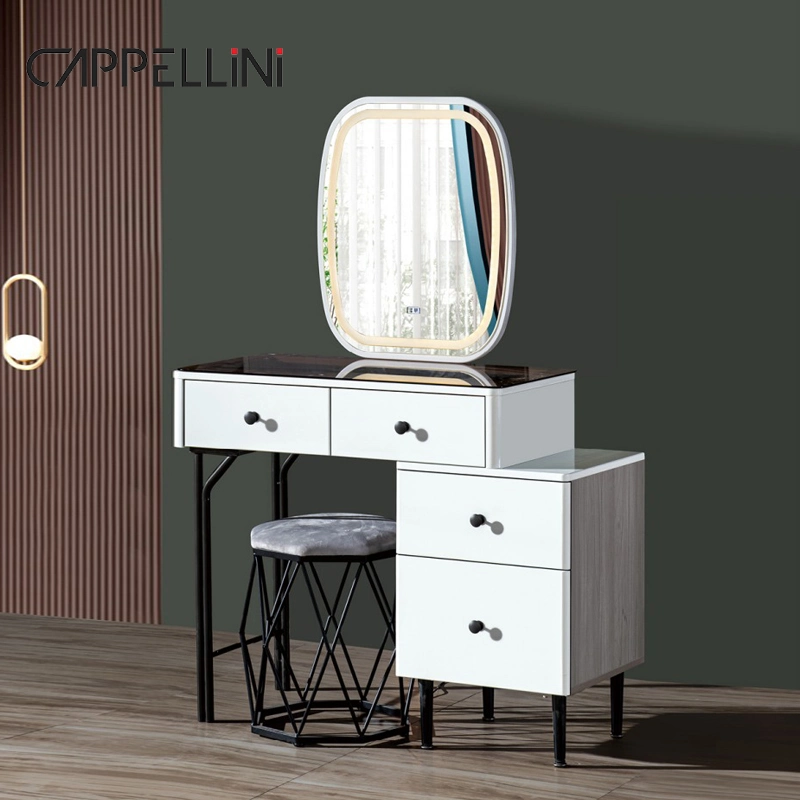 High Quality Modern Luxury Makeup Vanity Desk Set with Mirror Drawer Wooden Dressing Table Bedroom Furniture Dresser