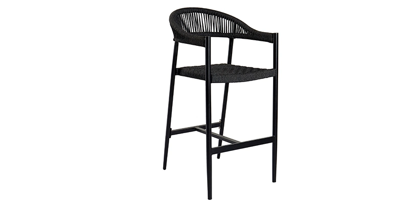 Hot Selling Factory Outdoor Aluminum Rope Bar Stool Dringking Chair