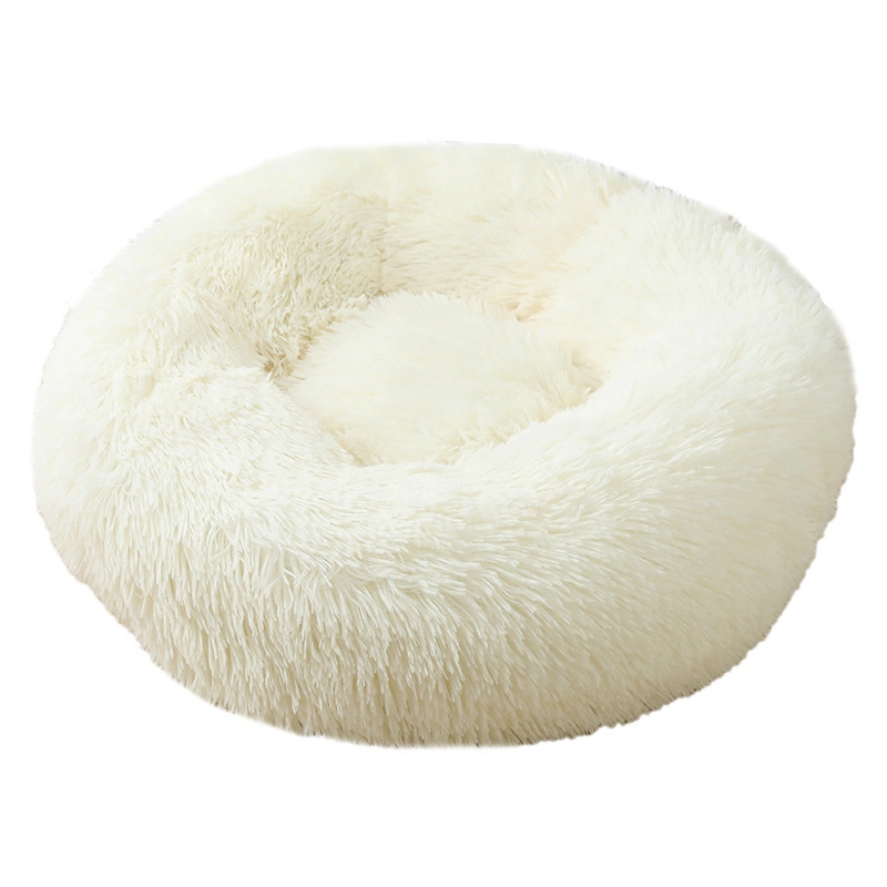 2023 New Round Plush Winter Warm Pet Supplies Cat and Dog Bed