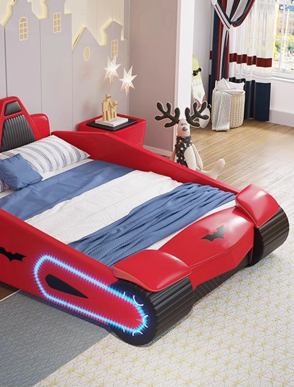 Bat Car Beds Bedroom Furniture The Man LED Light Child Race Car Bed Kids Beds with Music