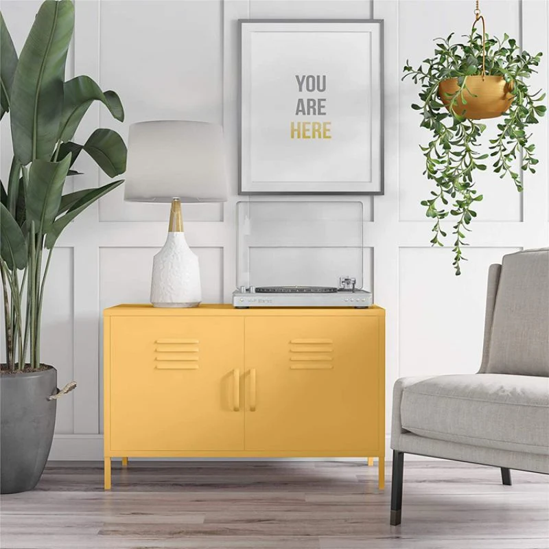 Living Room Furniture Sale Yellow Metal Table TV Stand for Apartment