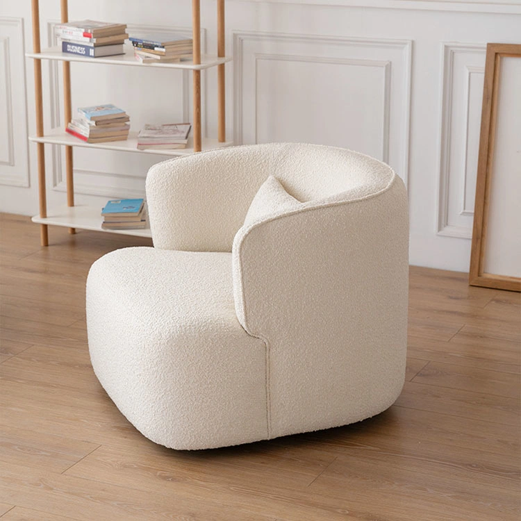 Home Furniture Rounded Shape Fabric Removable Cover Swivel Armchair