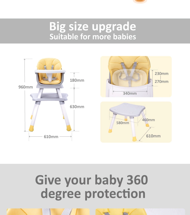 6 in 1 Multifunctional Baby High Chair