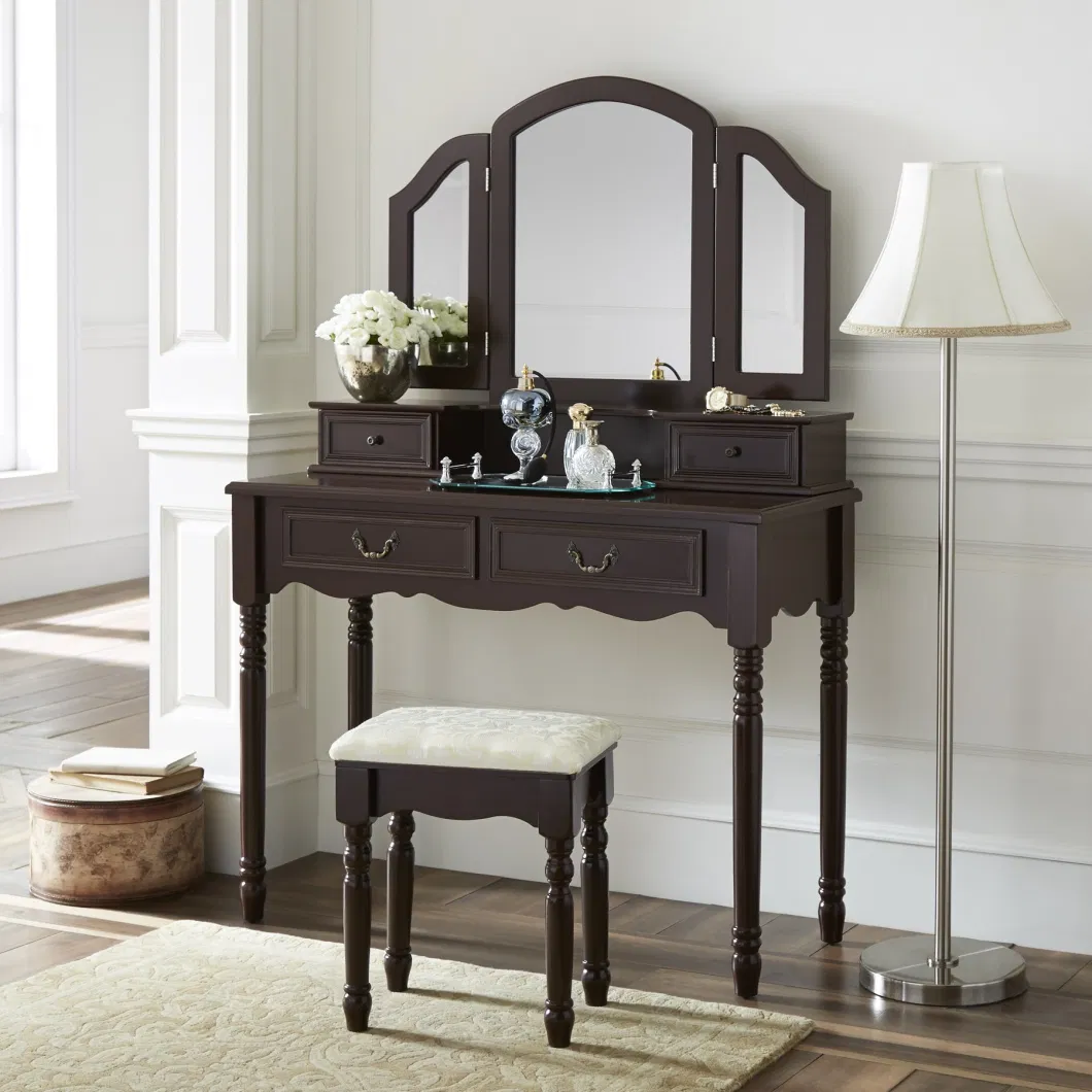 French Style Wood Mirrored Furniture with Drawer
