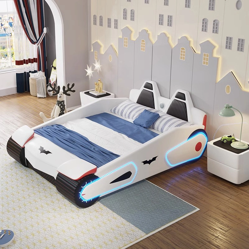 Bat Car Beds Bedroom Furniture The Man LED Light Child Race Car Bed Kids Beds with Music