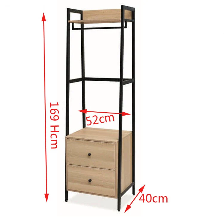 Metal Wooden Hall Tree Clothes Hanger Bedroom Apartment Furniture