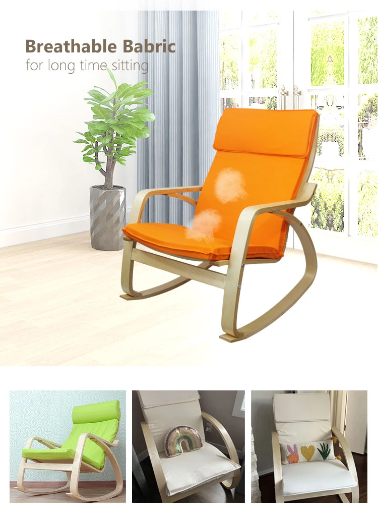 Factory Wholesale Durable Lounge Armchair Modern Chair Leisure Rocking Ergonomic Chair with Armrest and Removable Cushion