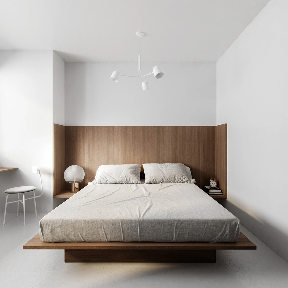 ID Dark Grayish-Brown Double 3 Drawer Wardrobe Bed Luxury American Bedroom Furniture