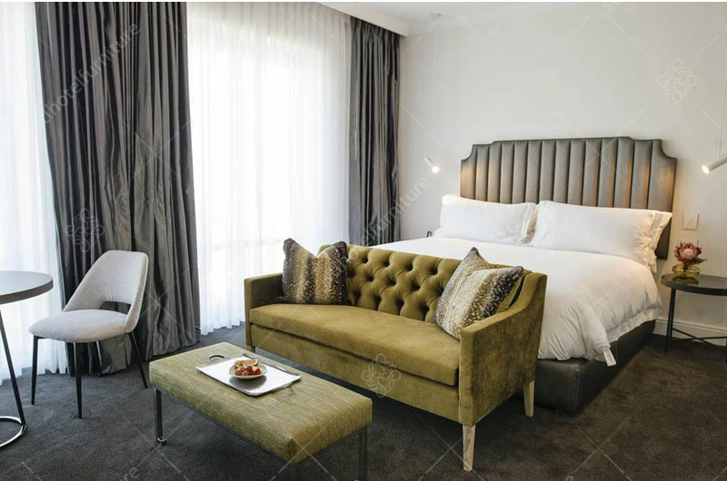 Walnut Veneer Furniture with Ecomic Hotel Bedroom Furniture Sets