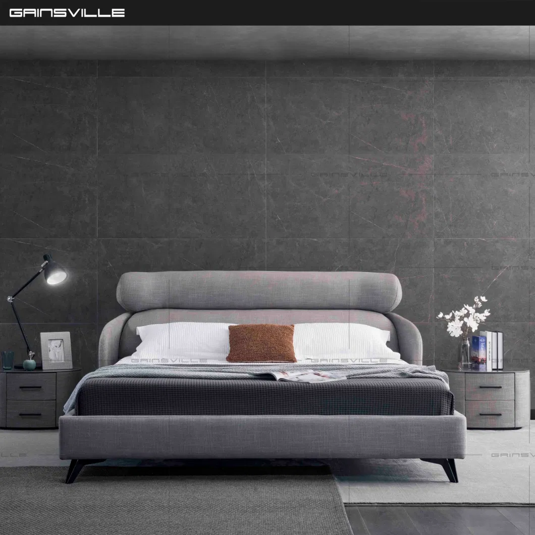 Best Seller Home Furniture Modern Bedroom &#160; Furniture Soft Upholstered Bed Fabric Bed in New Fashionable Unique Design