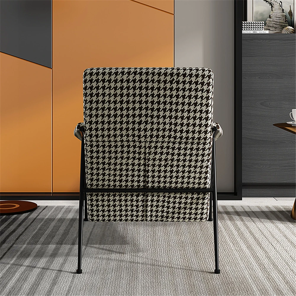 Elegant Swallow Grid Fabric Living Room Lounge Chair Fabric Leisure Chair