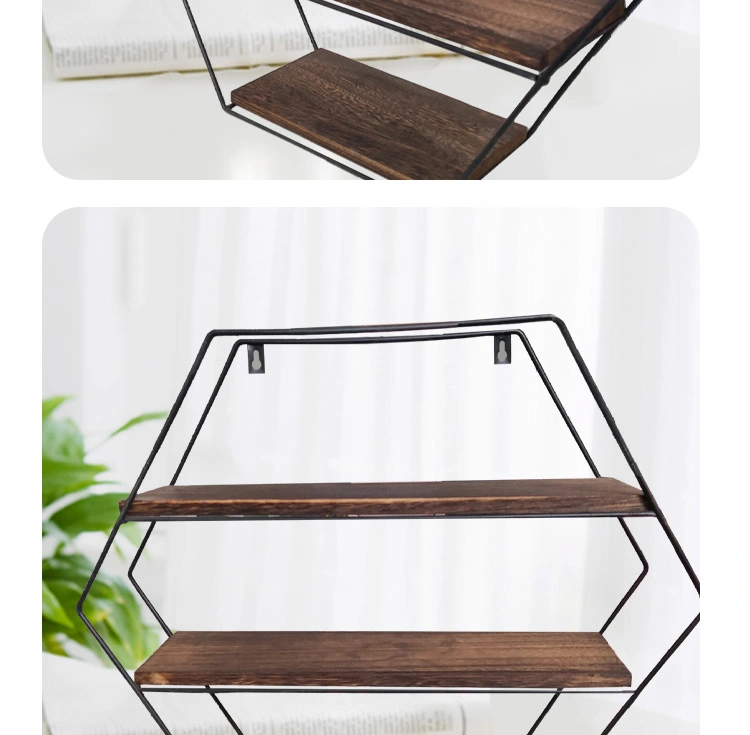 Three Story Home Bedroom Ornaments Display Diamond Shaped Retro Creative Shelf