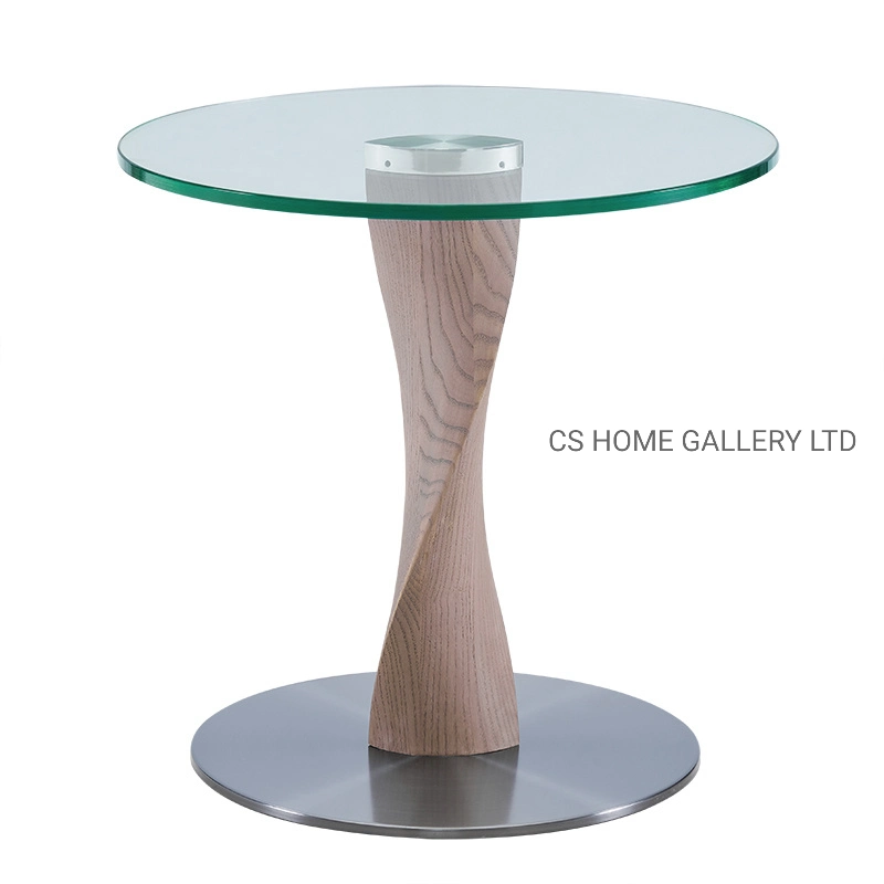 Modern Wooden Furniture Living Room Metal Marble Glass Decoration Side Coffee Lamp Table