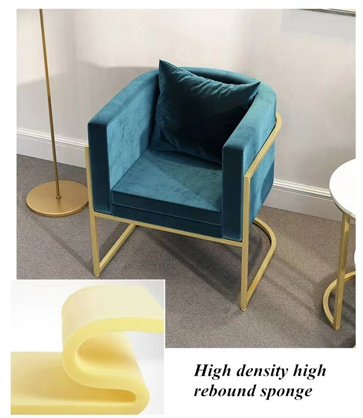 Living Room Single Sofa Gold Modern Balcony Bedroom Hotel Negotiating Fabric Chair