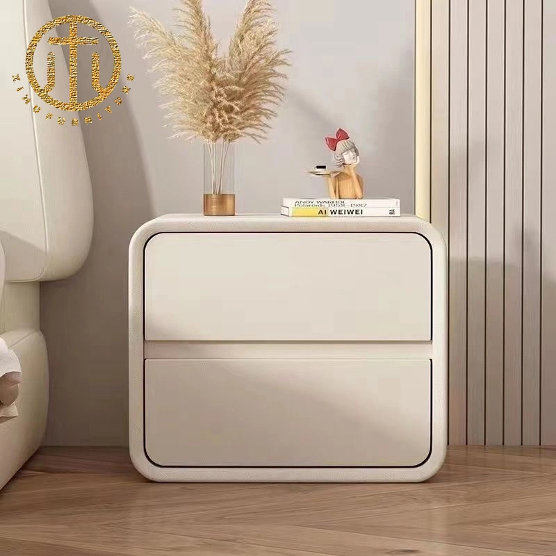Minimalist Solid Wood Cream Style Bedroom Bedside Table Furniture