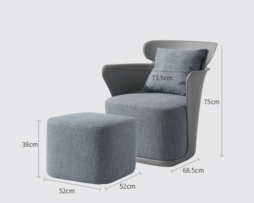 Home Furniture Nordic Modern Stool Fabric Single Sofa Luxury Leisure Arm Chair