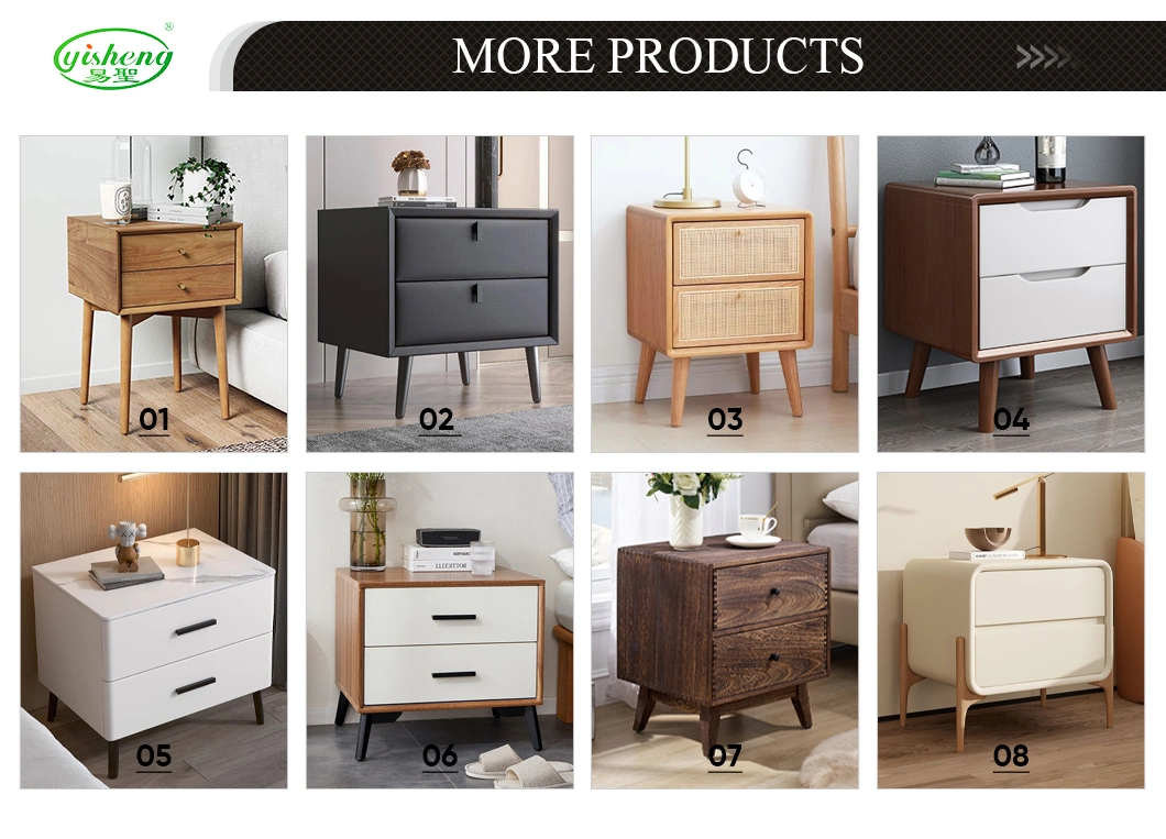 Bedroom Drawers Set and Nightstands Furniture Retro Nightstand