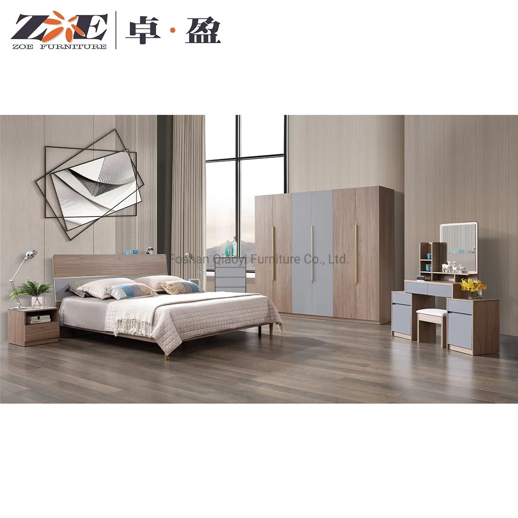 China Wholesale Luxury OEM ODM Design Home Bedroom Wooden Furniture Set King Size Double Bed
