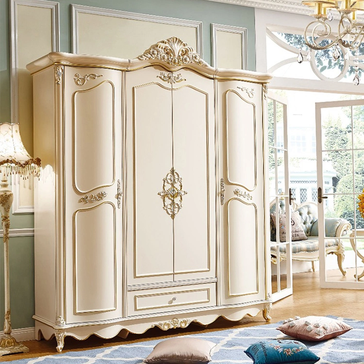 Modern Furniture Design Custom Made Free Standing Classic Painted Bedroom Wood Wardrobe