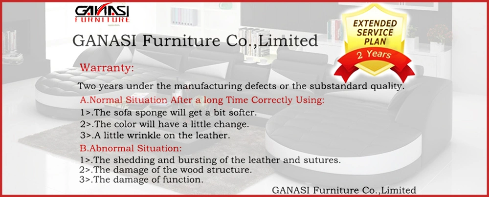 Office Custom Furniture Genuine Leather Living Room Sofa Set with Tea Table