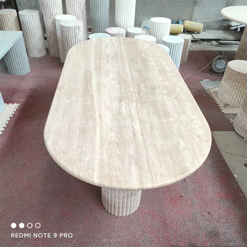 Round/Square/Rectangular White Marble Dining/Coffee Table/Side Table/Console Table/End Table for Hotel Home Bedroom TV Stand Living Room