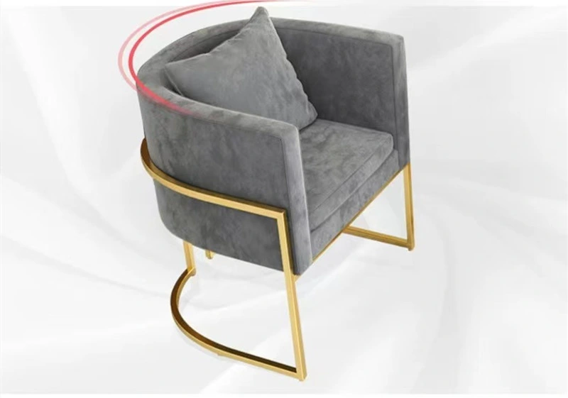 Living Room Single Sofa Gold Modern Balcony Bedroom Hotel Negotiating Fabric Chair