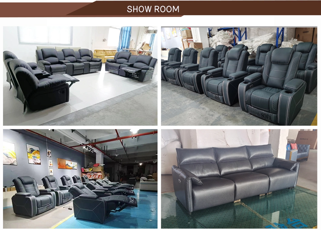 Factory Wholesale Italian Design Living Room Theater Leather Sofa Set Recliner Sofa